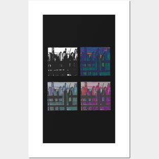 Liminal Space in Combined Colour Abstraction through 4 windows Posters and Art